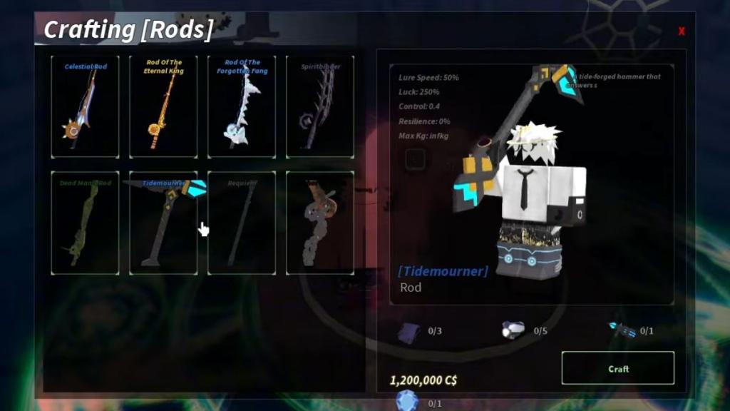 Crafting Tidemourner Rod
