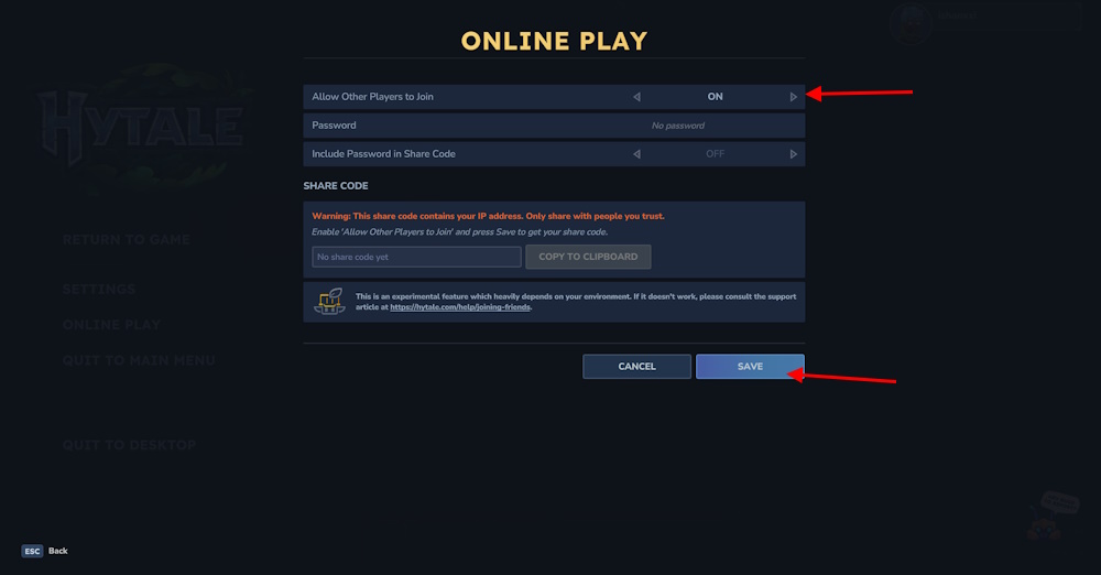 Create Hytale servers code