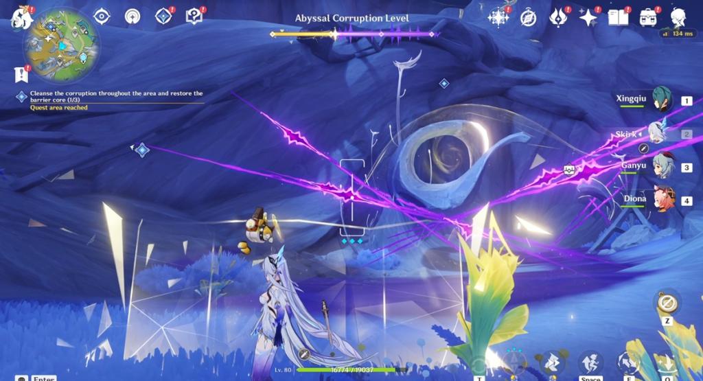 Cut the abyssal threads on the second barrier core