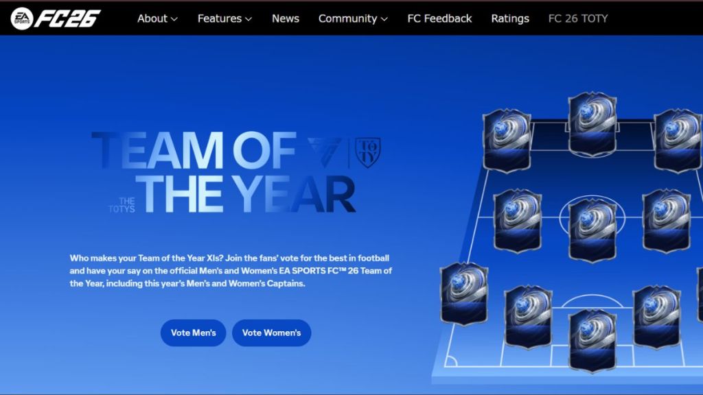 EA FC 26 TOTY Official Vote Page