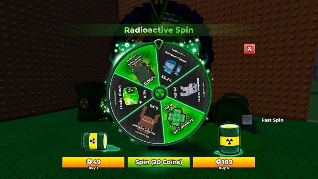 Escape Tsunami for Brainrots Radioactive Spin