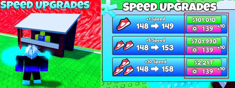 Escape Tsunami for Brainrots speed upgrades
