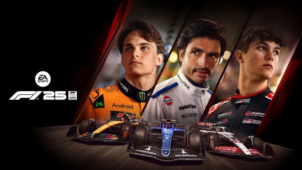 F1 2025 Poster featuring Carlos Sainz, Piastri, and Ollie