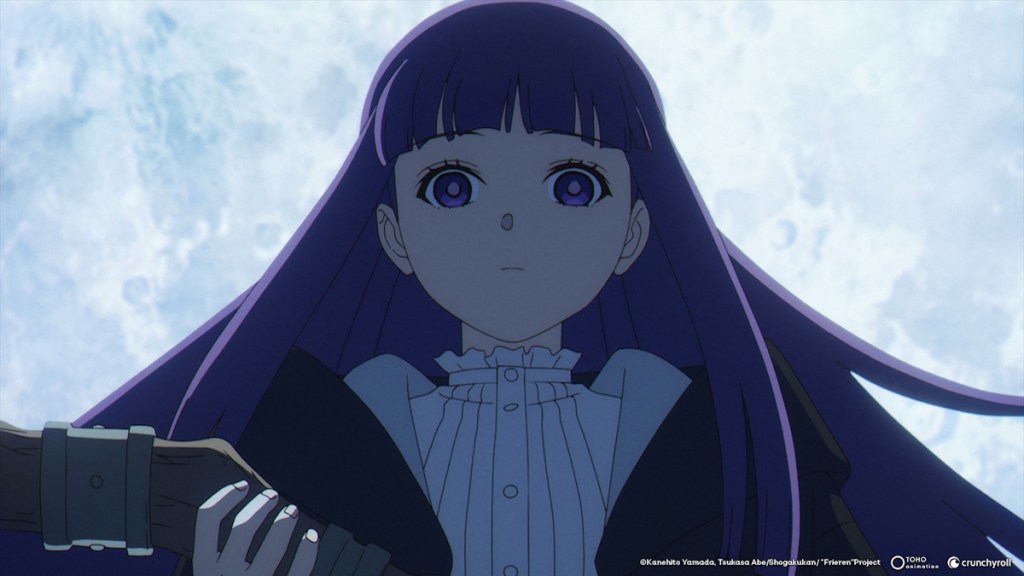 Fern with her staff in Frieren anime