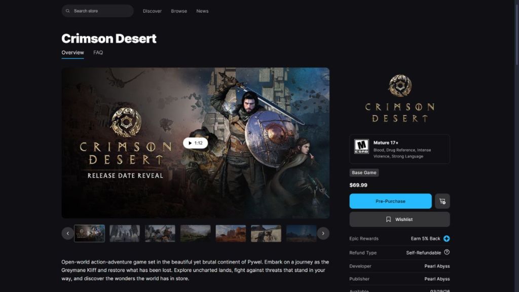 Fortnite Crimson Desert Pre-Order
