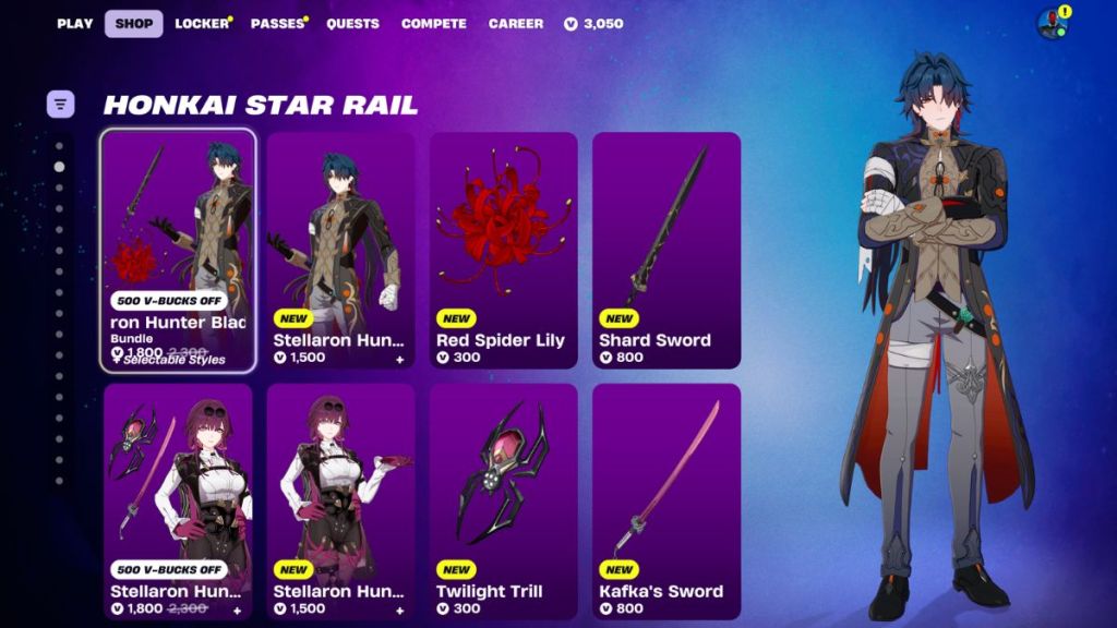 Fortnite HSR Skins Item Shop