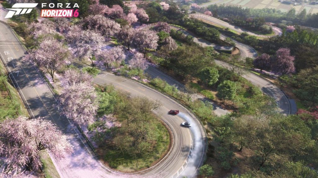 Drone shot of the Forza Horizon 6 map