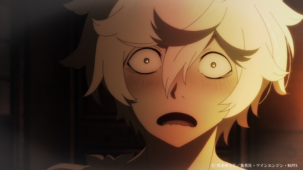 Gabimaru surprised in Hell's Paradise anime