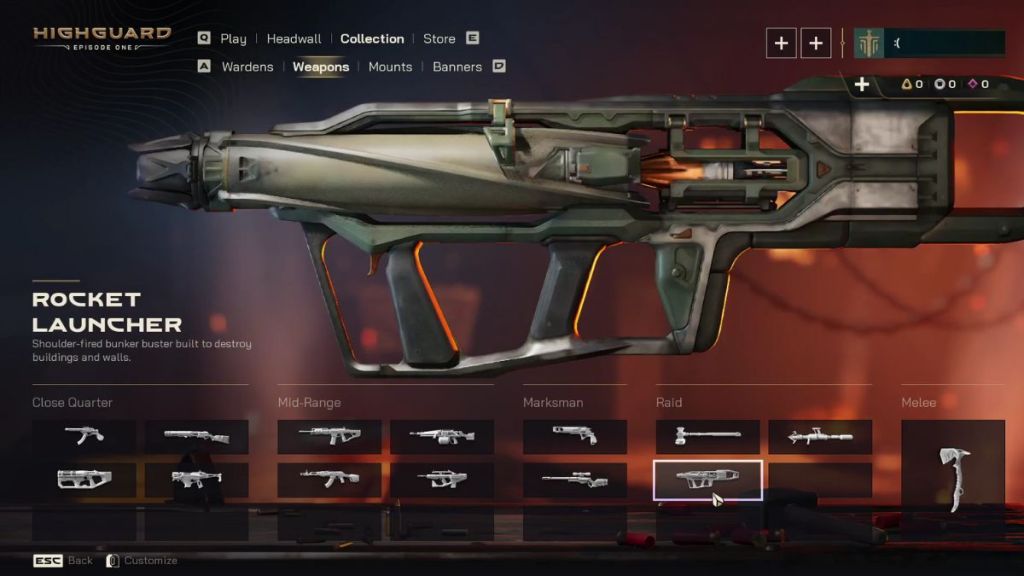 Rocket Launcher in Highguard