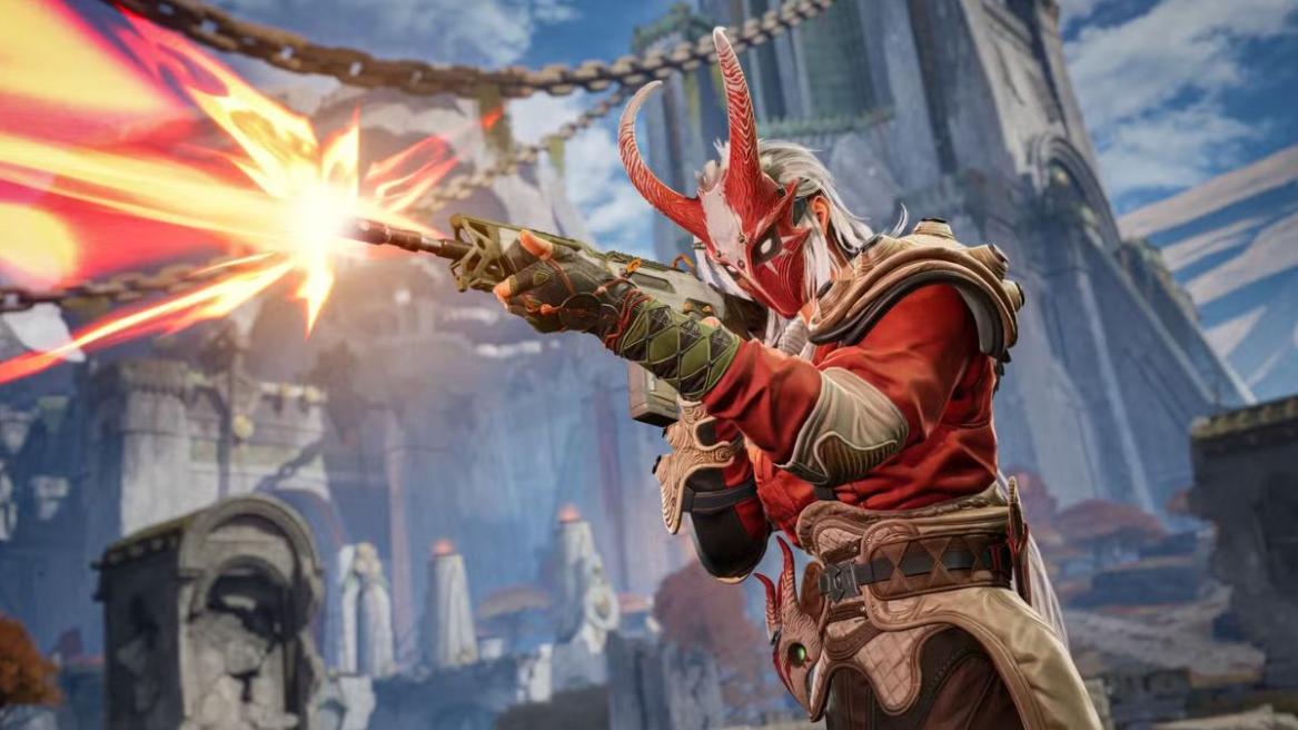 Warden firing a weapon in Highguard