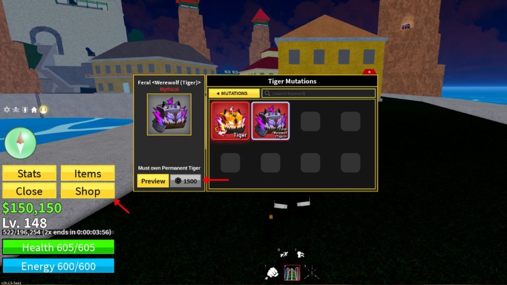 How to Mutate Tiger Fruit With Werewolf in Blox Fruits