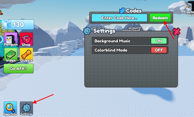 Knockout codes redeem