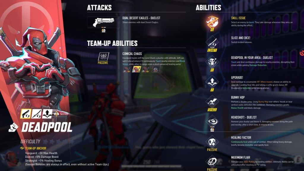 Marvel Rivals Deadpool Duelist Abilities