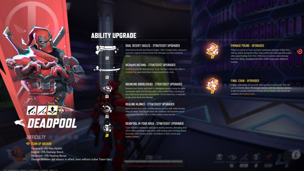 Marvel Rivals Deadpool Strategist Upgrades