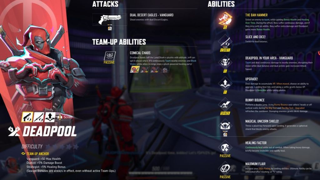 Marvel Rivals Deadpool Vanguard Abilities