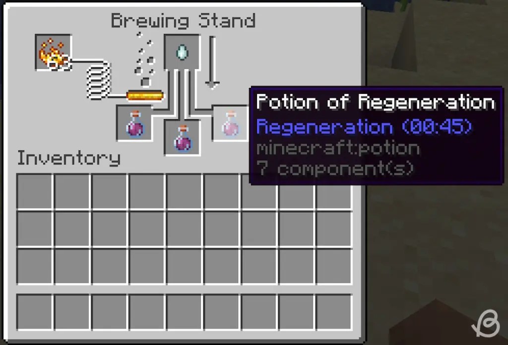 Minecraft-Potions-Potion-of-regeneration-and-its-ingredient-in-Minecraft