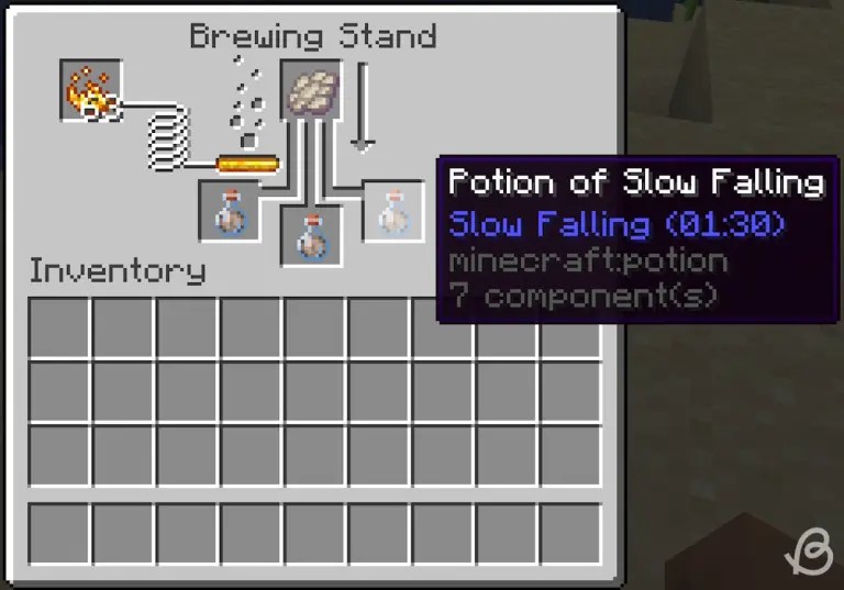 Minecraft-Potions-Potion-of-slow-falling-and-its-ingredient-in-Minecraft