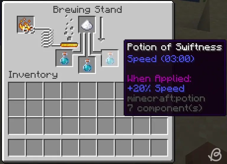 Minecraft-Potions-Potion-of-swiftness-and-its-ingredient-in-Minecraft