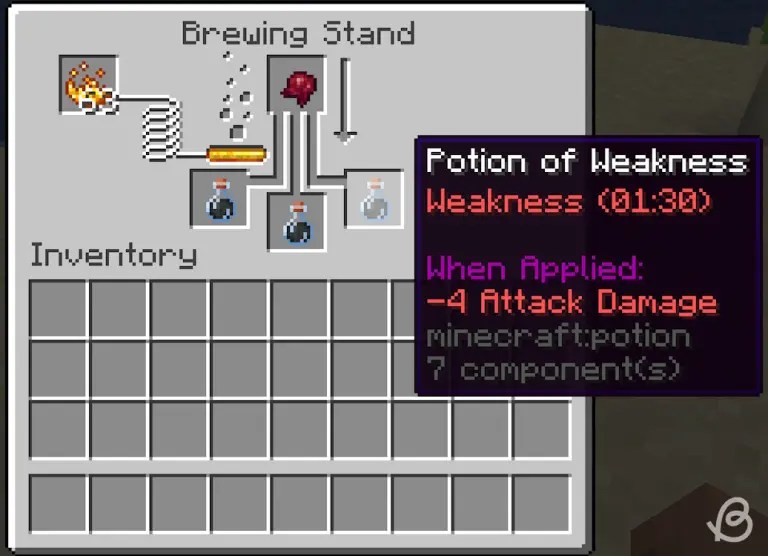 Minecraft-Potions-Potion-of-weakness-and-its-ingredient-in-Minecraft