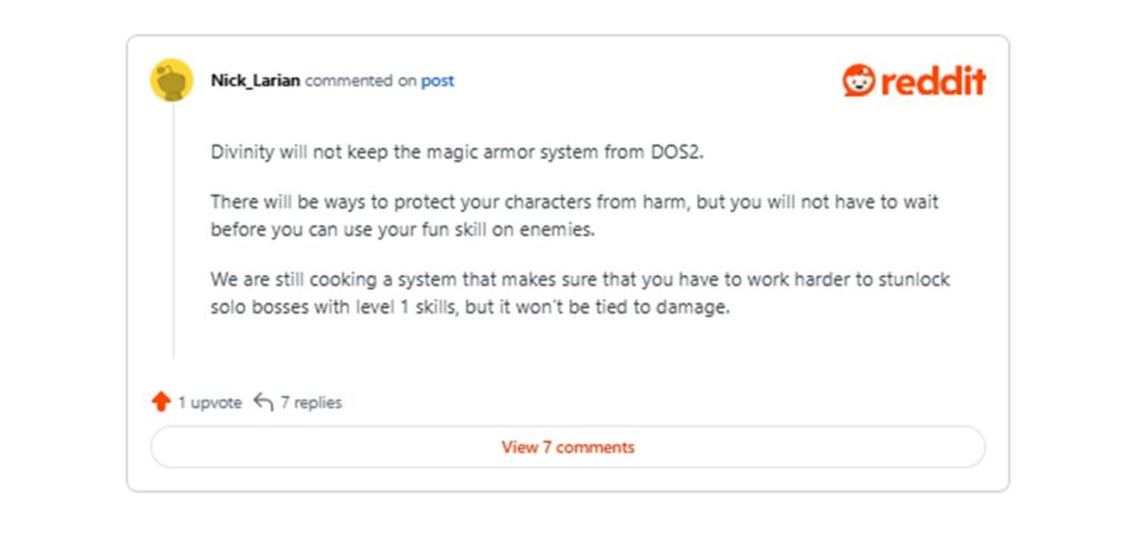 No Magic Armor System in Divinity