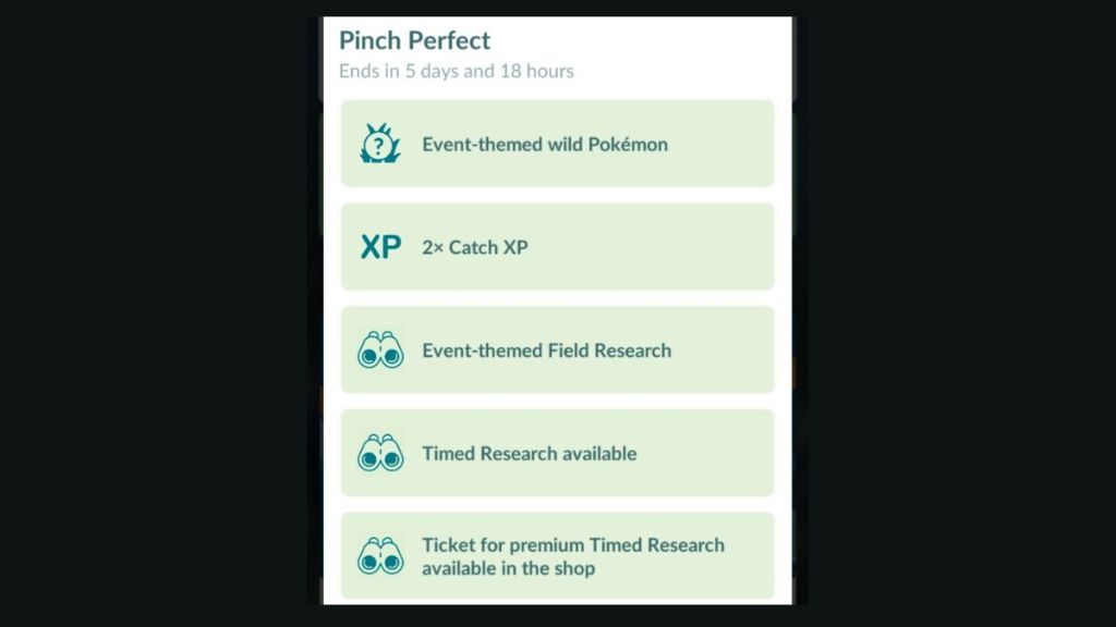 Pokemon GO Pinch Perfect Event Bonuses