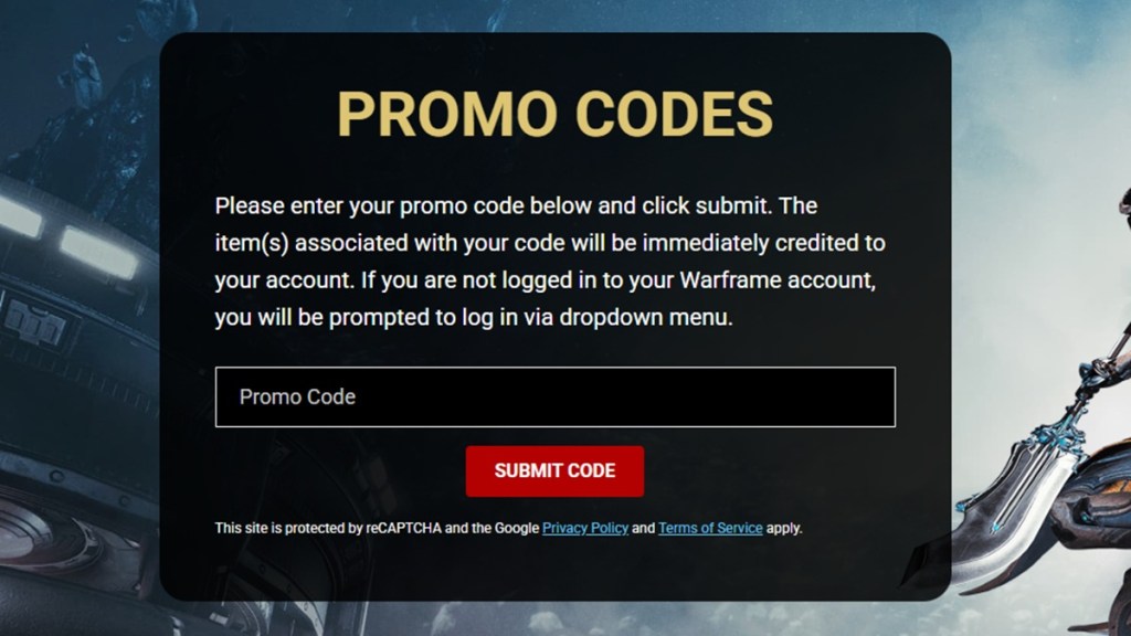 Redeem Warframe codes
