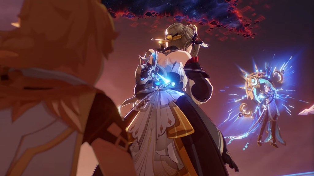 Sandrone stabbed by The Doctor Genshin Impact