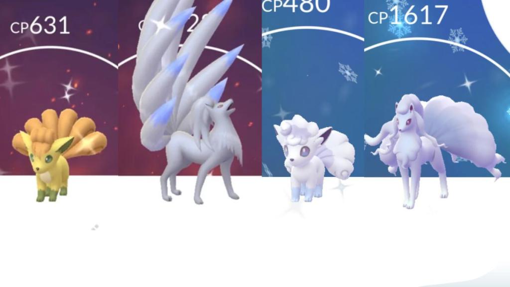 Shiny Vulpix and Shiny Ninetales
