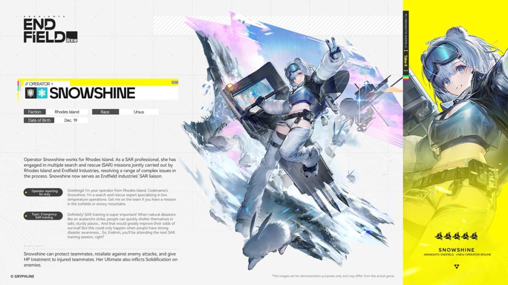 Snowshine Arknights Endfield