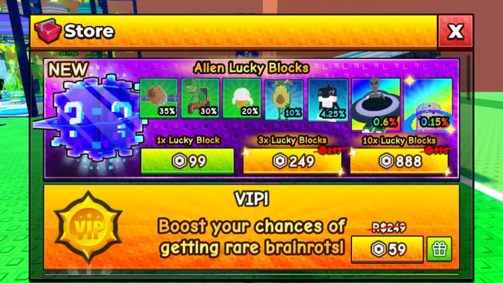 UFO Lucky Block In-game Store