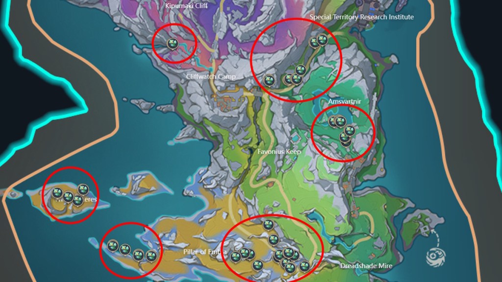 Winter Icelea Genshin Impact map locations