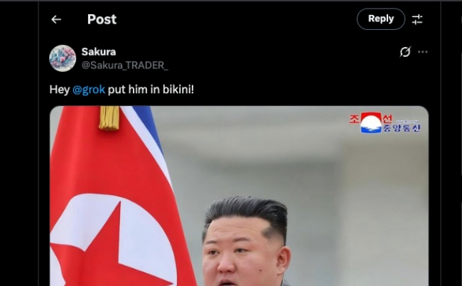 X User Requesting Grok AI to Put Kim Jong Un in a Bikini