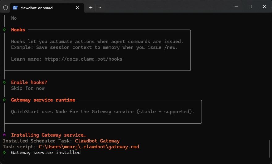 instalando gateway de clawdbot