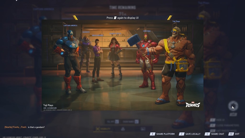 Captured photo in Marvel Rivals Photo Op