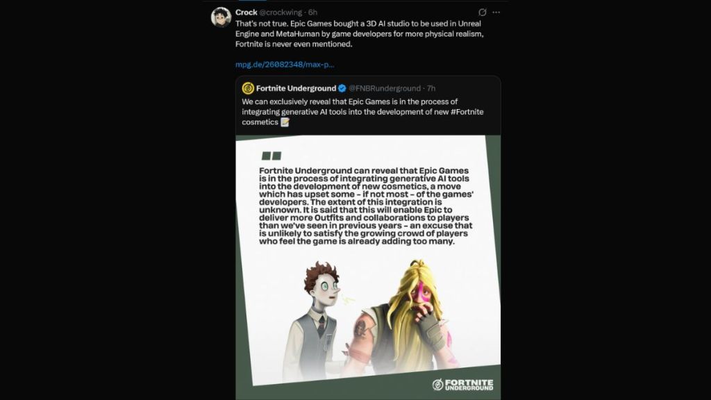 Fortnite AI Skins debunked