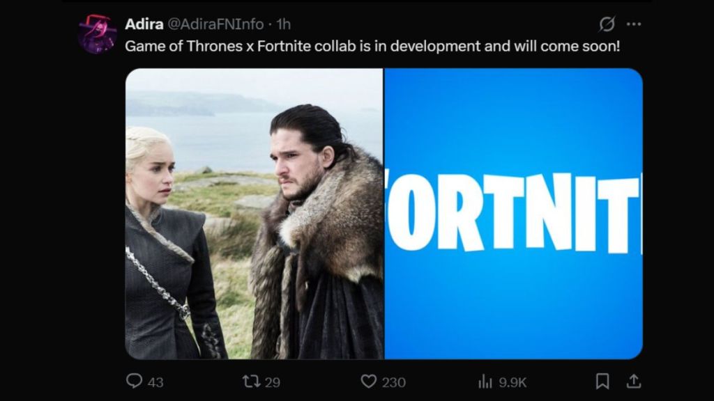 Fortnite Game of Thrones Collab Leak