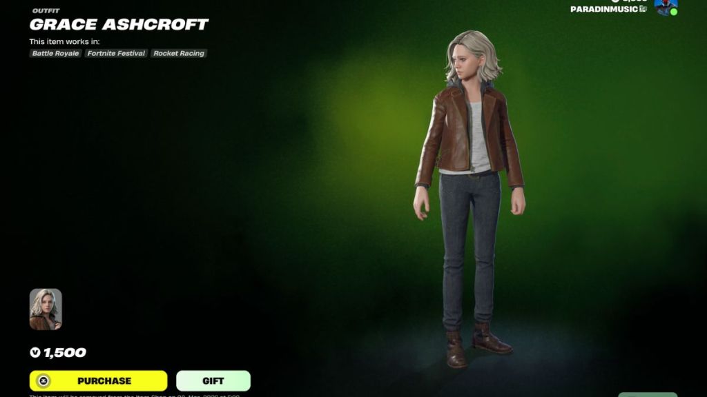Fortnite Grace Ashcroft Skin Item Shop