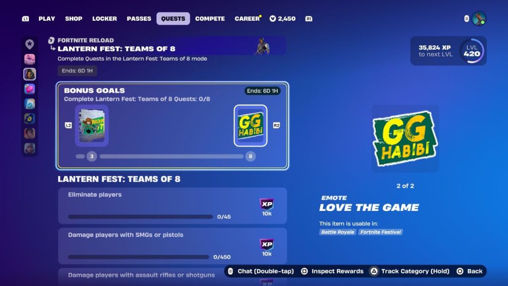 Fortnite Lantern Fest Quests and Rewards