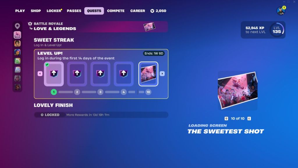 Fortnite Sweetest Shot Love and Legends Free Reward