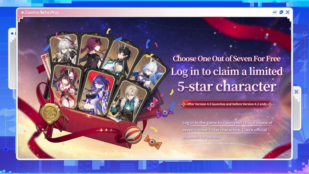 Free 5-star Character Honkai Star Rail 4.0 reward