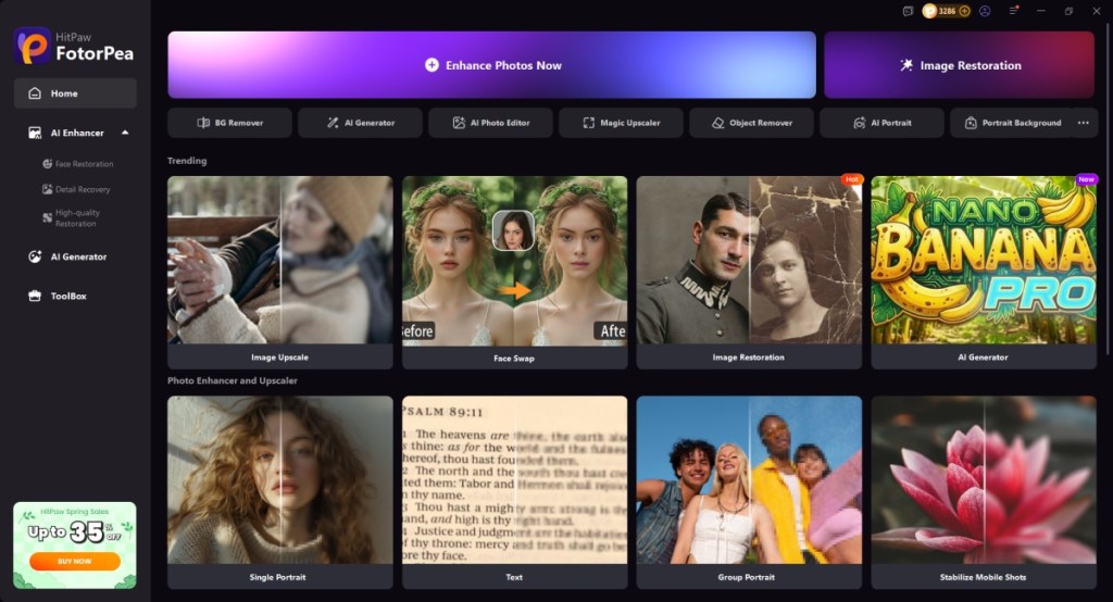 HitPaw FotorPea image upscaler tool showcase