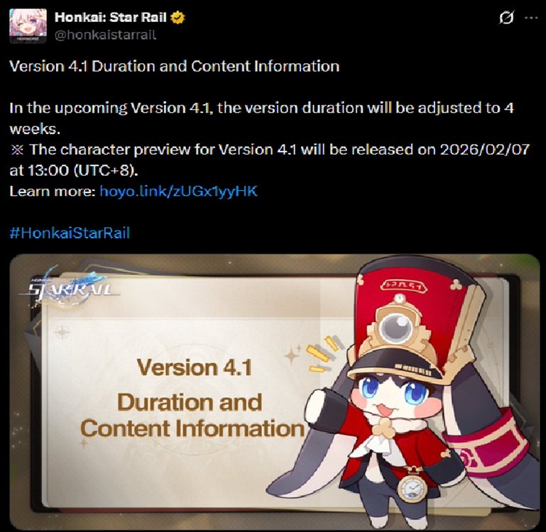 Honkai Star Rail 4.1 duration reduced