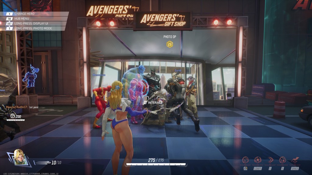 Interact with the NPCs outside the Avenger's Gift Shop in Marvel Rivals