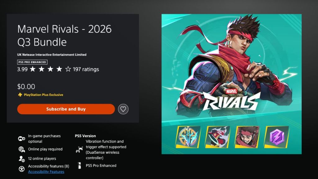 Marvel Rivals 2026 PS Plus Q3 Bundle