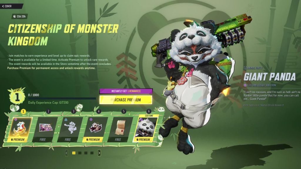 Marvel Rivals Citizenship of Monster Kingdom Rewards Page 1