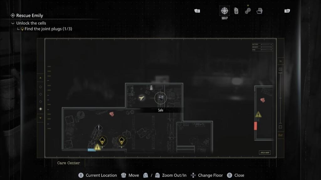 Resident Evil Requiem Basement Furnace Safe location on map