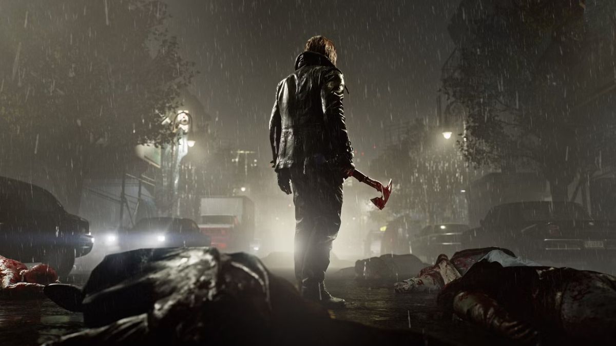 Leon wielding a Hatchet in RE9