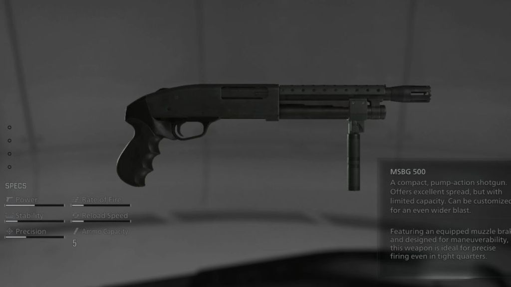 Resident Evil Requiem MSBG 500 Weapon