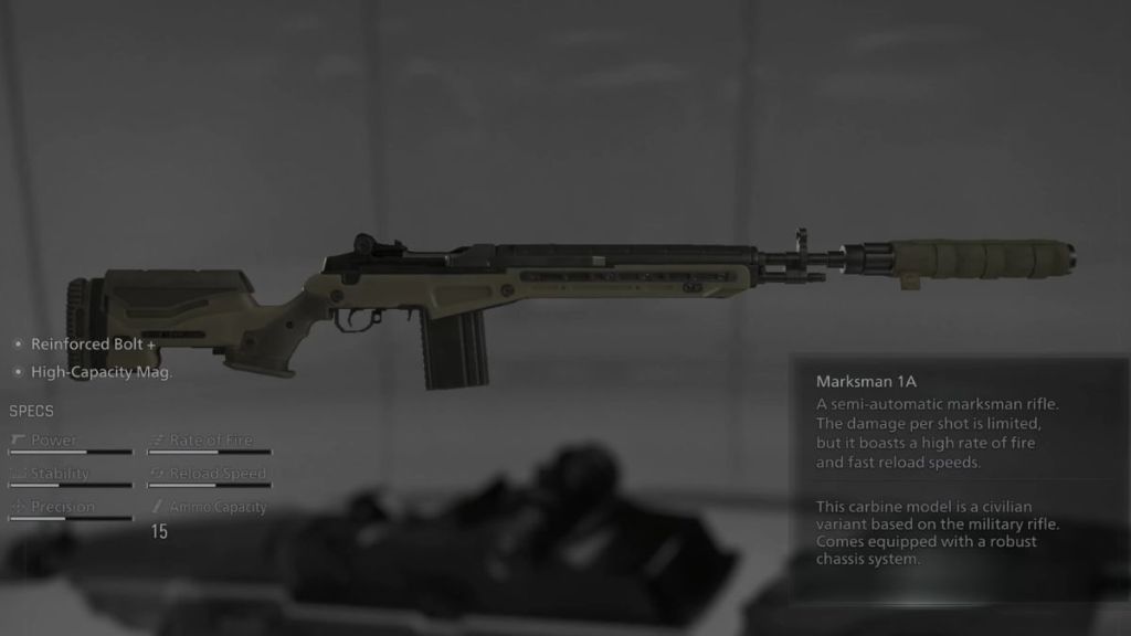 Resident Evil Requiem Marksman 1A Weapon