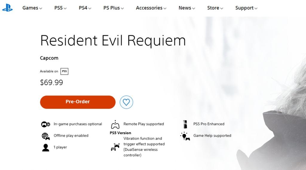 Resident Evil Requiem PlayStation 5 Preload